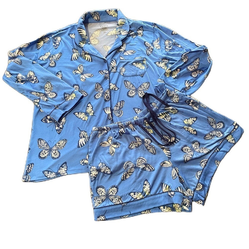 Flora coordinating pj/ lougewear butterfly set sz small